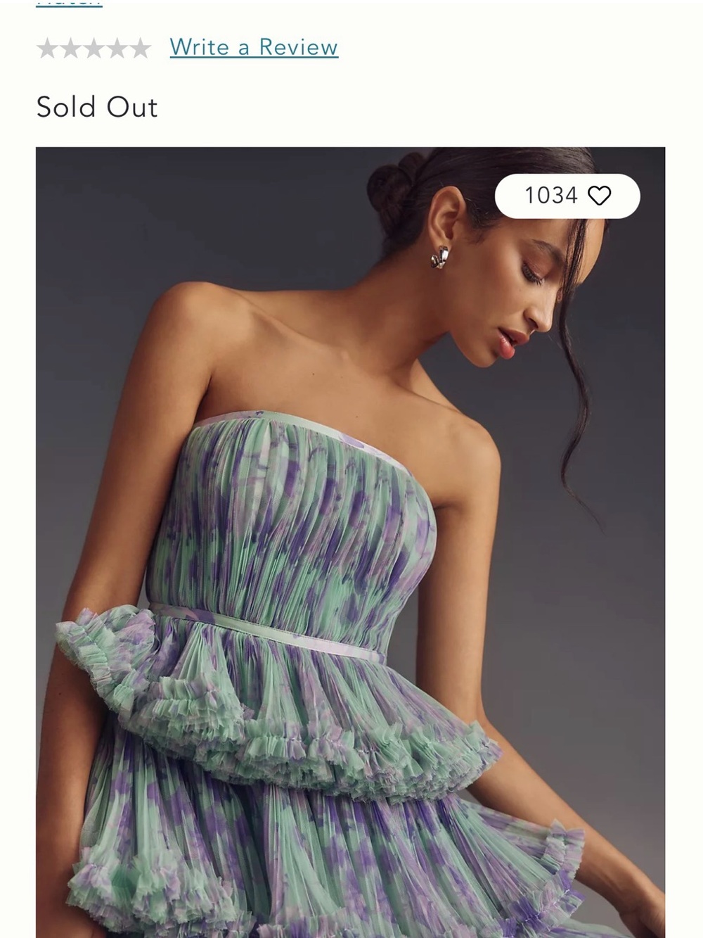 Hutch Giada Floral Strapless Tiered Gown | Size 2 - Picture 3 of 10